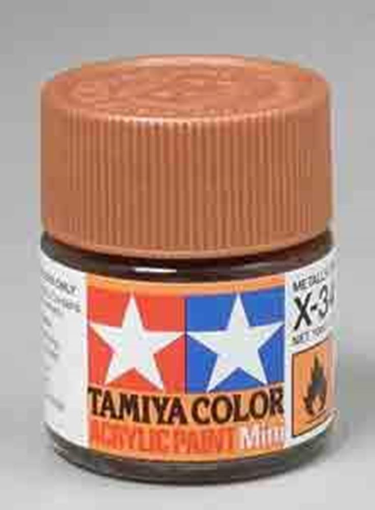 Tamiya 81534 X-34 Gloss Metallic Brown Acrylic Mini Pottle 10ml