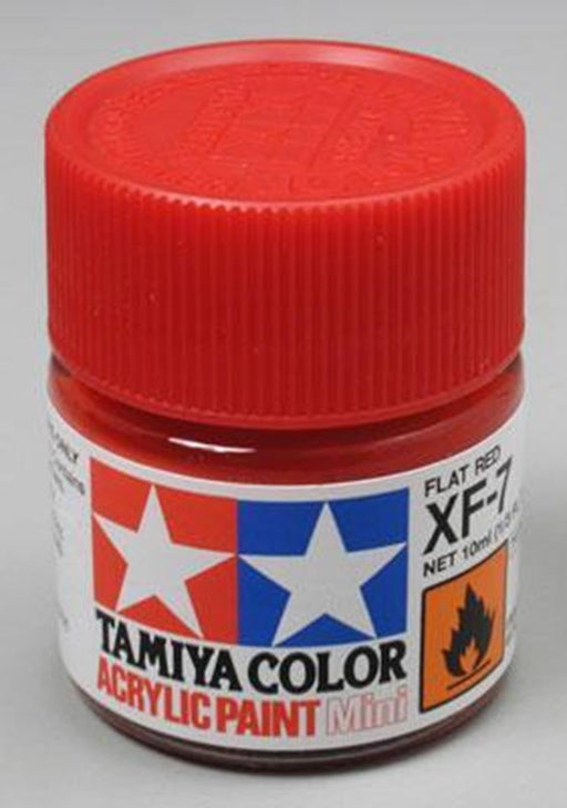 Tamiya 81707 XF-7 Flat Red Acrylic Mini Pottle 10ml (7637225898221)