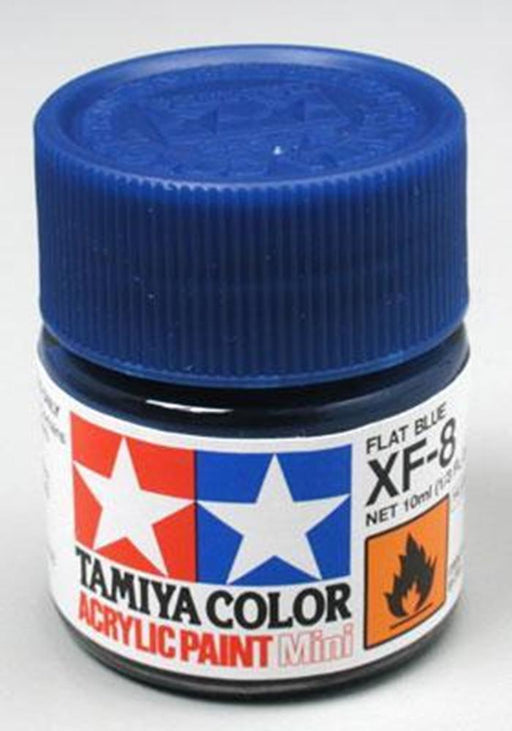 Tamiya 81708 XF-8  Flat Blue Acrylic Mini Pottle 10ml (7540557218029)