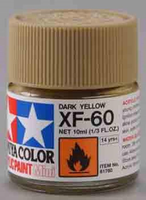 Tamiya 81760 XF-60 Flat Dark Yellow Acrylic Mini Pottle 10ml (7667567231213)