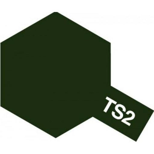 Tamiya 85002 TS-2 Dark Green Lacquer Spray 100ml Flat (7540563050733)
