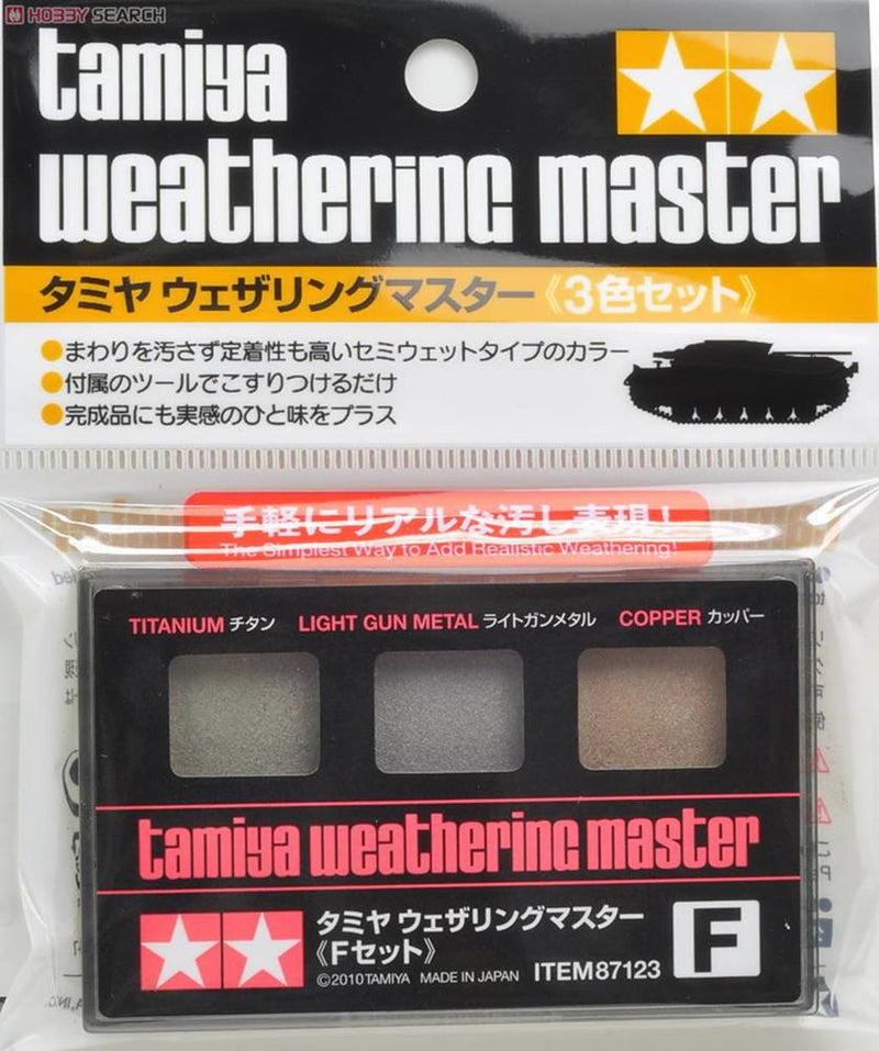 Tamiya 87123 Weathering Master Set F - Titanium/Light Gun Metal/Copper