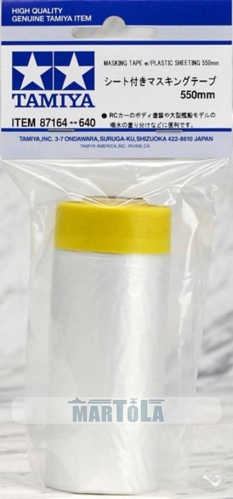 Tamiya 87164 Masking Tape w/Plastic Sheeting 550mm (7584409452781)