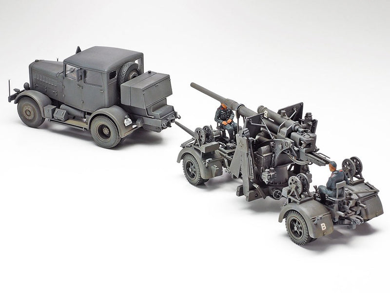 Tamiya 37027 1/48 German Heavy Tractor SS-100 & 88mm Gun Flak37 Set TamiyaItaleri Series no.27 - Hobby City NZ (7654690783469)