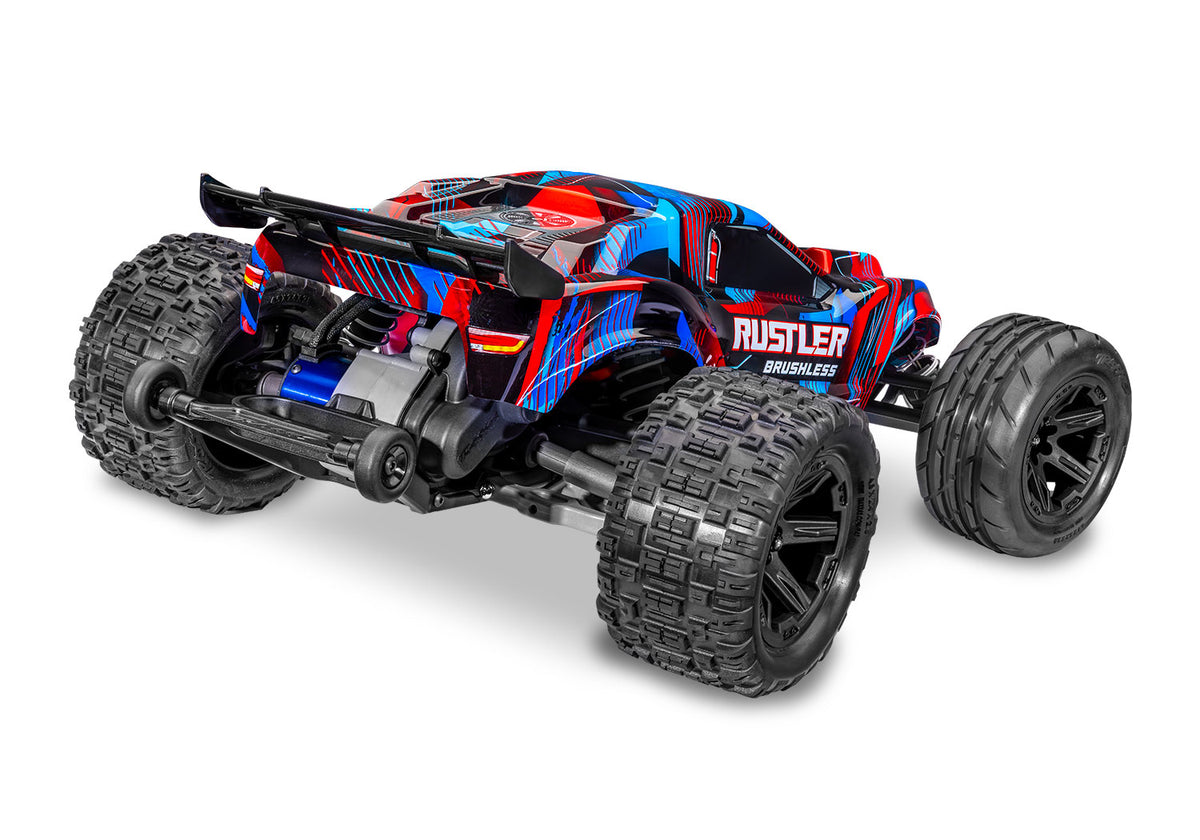 Traxxas Rustler 2WD HD VX3 RC Stadium Truck 1/10 - Red, rear view