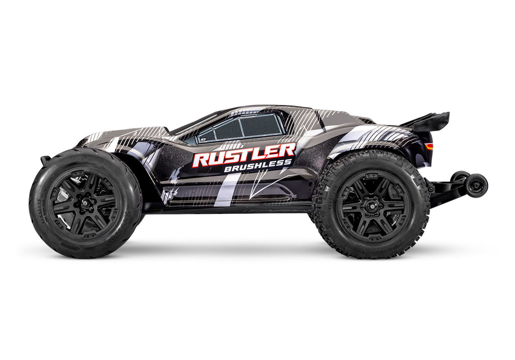 Traxxas Rustler 2WD HD VX3 RC Stadium Truck 1/10 - Black, side view