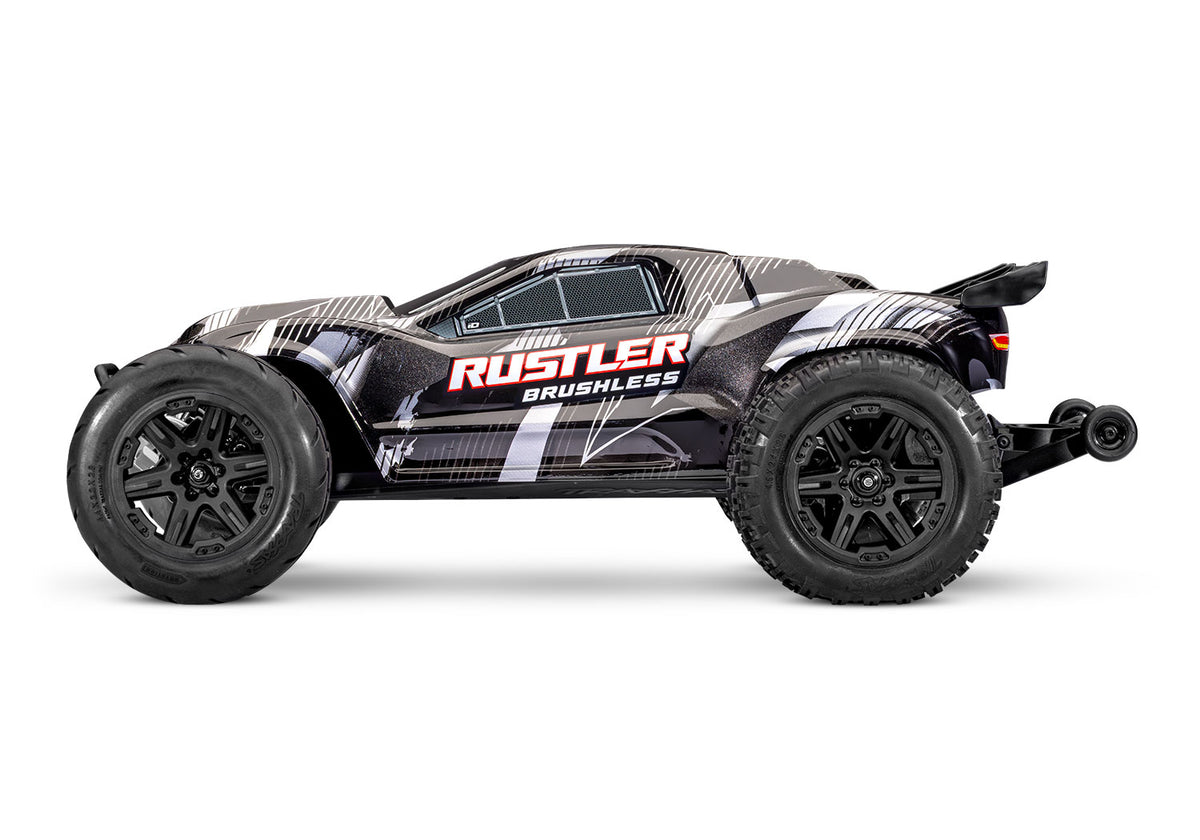 Traxxas Rustler 2WD HD VX3 RC Stadium Truck 1/10 - Black, side view