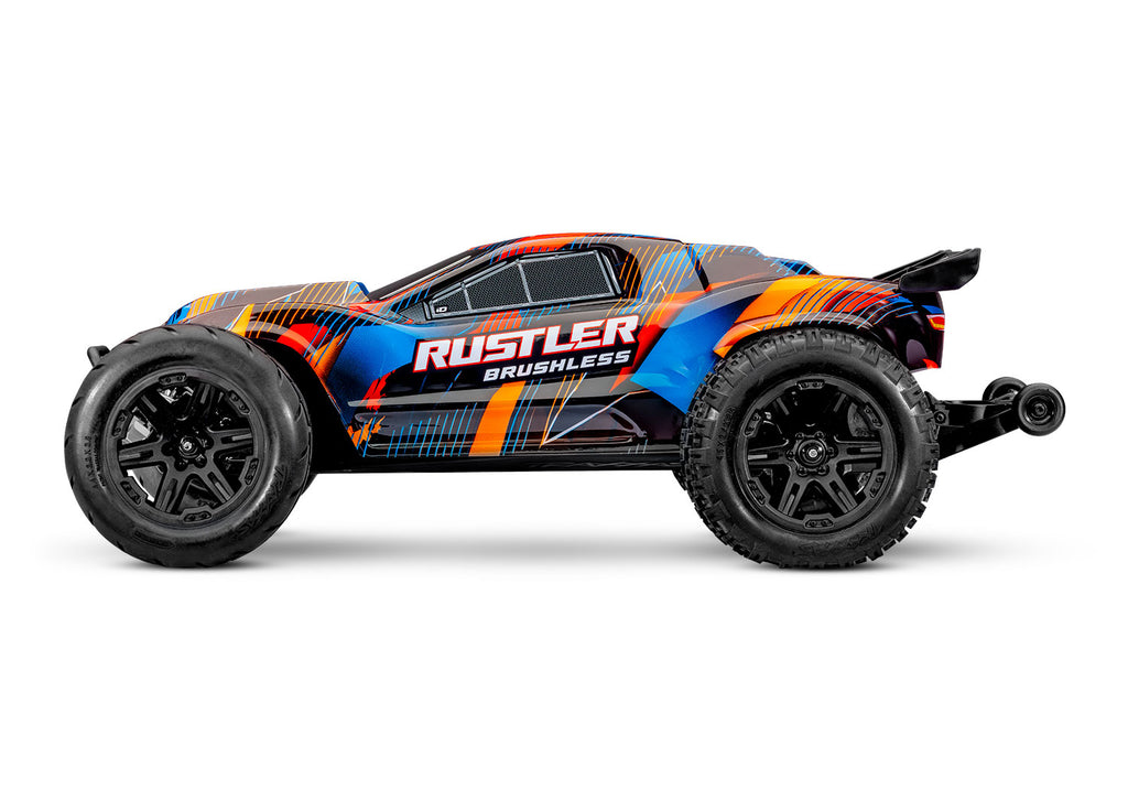 Traxxas Rustler 2WD HD VX3 RC Stadium Truck 1/10 - Orange, side view