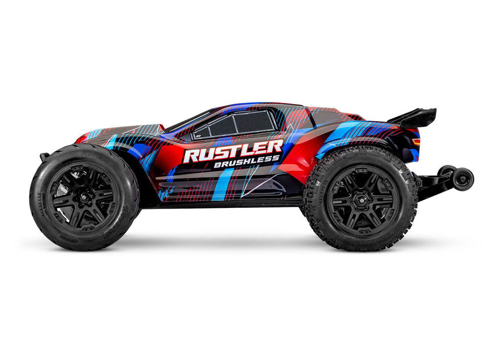 Traxxas Rustler 2WD HD VX3 RC Stadium Truck 1/10 - Red, side view
