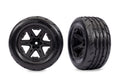 Traxxas Assembled Glued 2.8in Black RXT Front RC Wheel &amp; Tyre Set with Foam Inserts - 3796 - TRX3796-BLK