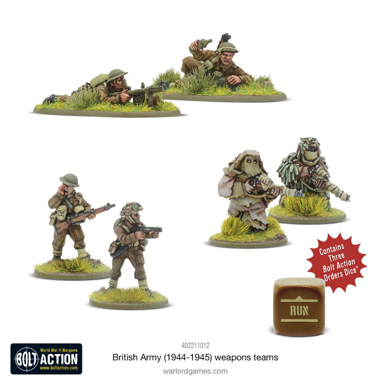 Bolt Action 402211012 1/56 British Army Support (1944-45) Weapons Teams - Hobby City NZ (8949316223213)