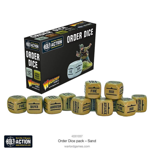Bolt Action 402610007 1/56 Bolt Action Dice Orders Dice Pack - Sand - Hobby City NZ (8949313569005)