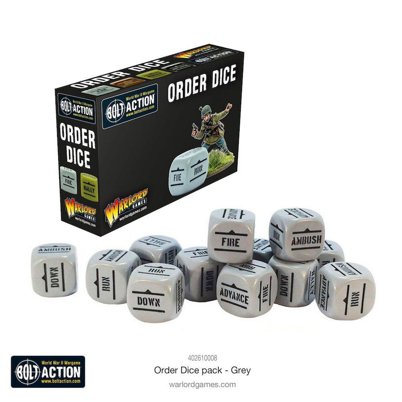 Bolt Action 402616008 1/56 Bolt Action Dice Orders Dice Pack - Grey - Hobby City NZ (8949313732845)