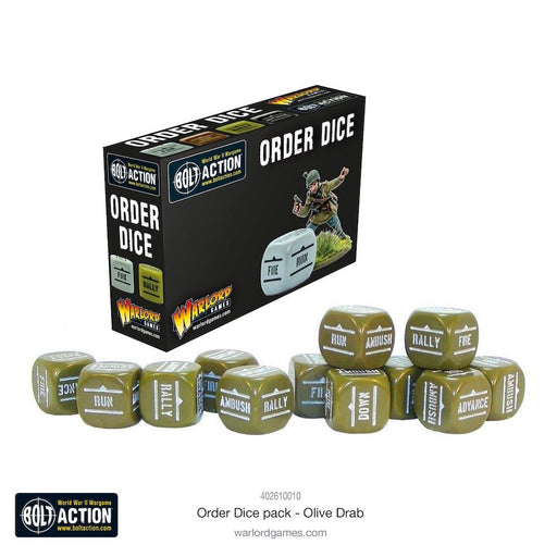Bolt Action 402616010 1/56 Bolt Action Dice Orders Dice Pack - Olive Drab - Hobby City NZ (8949313831149)