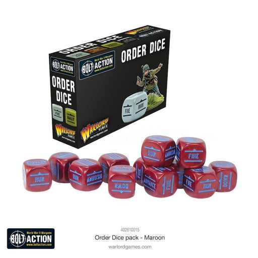 Bolt Action 402616015 1/56 Bolt Action Dice Orders Dice Pack - Maroon - Hobby City NZ (8949313994989)