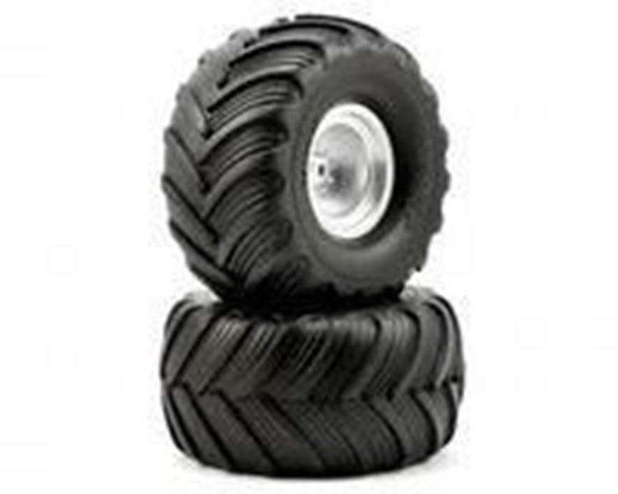 Traxxas 3663 - Satin Chrome Wheels Terra Groove Dual Profile Tires (2) (7540661289197)
