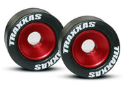Traxxas 5186 - Wheels Aluminum (Red-Anodized) (2)/ 5X8Mm Ball Bearings (4)/ Axles (2)/ Rubber Tires (2) - Hobby City NZ