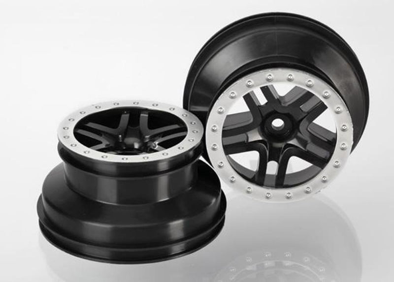 Traxxas 5886 - Wheels Sct Split-Spoke Black Satin Chrome Beadlock Style Dual Profile (2)