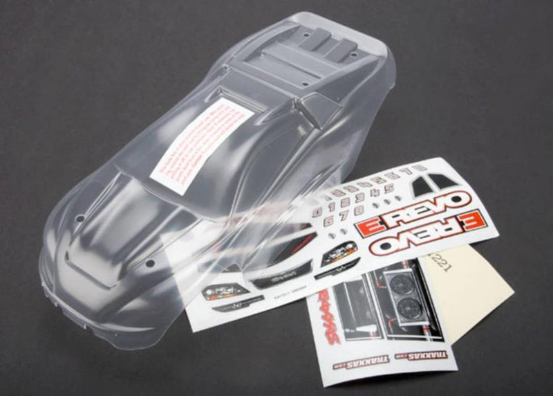 Traxxas 7111 - Body 1/16 E-Revo (Clear Requires Painting)/ Grill And Lights Decal Sheet