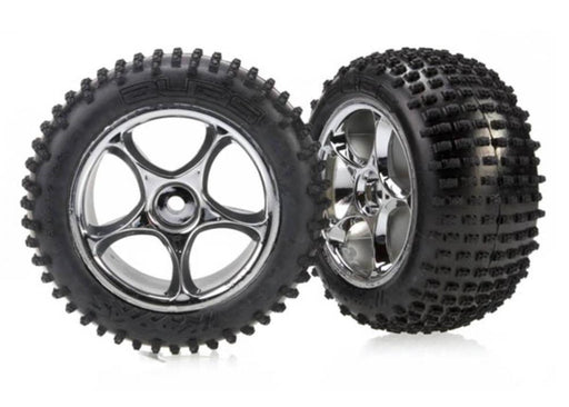 Traxxas 2470R - Tracer 2.2' Chrome Wheels Alias 2.2' Tires (2) (7540675870957)