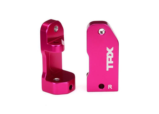 Traxxas 3632P - Caster blocks 30-degree pink-anodized 6061-T6 aluminum (left & right)/ suspension screw pin (2) (769152811057)