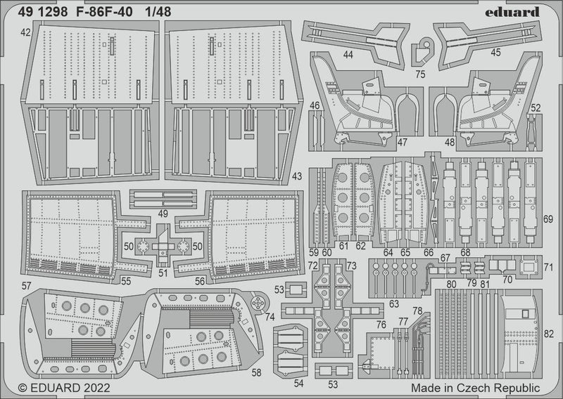 Eduard 491298 1/48 F-86F-40 Sabre Photo etched parts - Hobby City NZ (8966299549933)