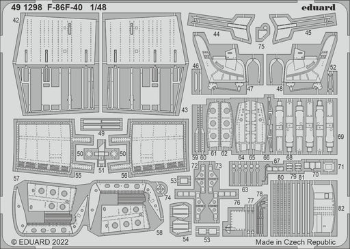 Eduard 491298 1/48 F-86F-40 Sabre Photo etched parts - Hobby City NZ (8966299549933)