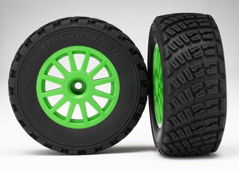 Traxxas 7473X - Green Wheels Bfgoodrich Rally Gravel Pattern Tires (2)