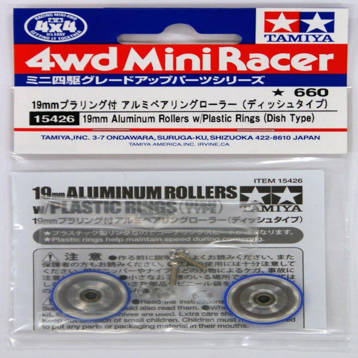 Tamiya 15426 Mini 4WD 19mm Alluminium Rollers Plastic Rings (803621175345)