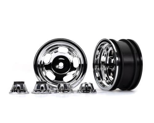 Traxxas 8158X Wheels 2.2" chrome (2)/ center caps (2) (requires #8255A extended thread stub axle)