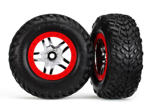 Traxxas 6891R - Chrome Red Beadlock Style Wheels (2) (8338404180205)