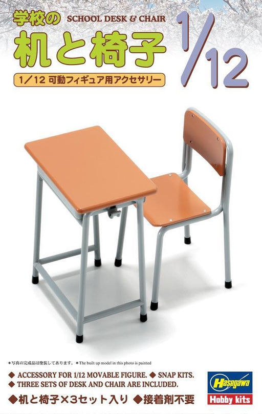 Hasegawa FA01 62001 1/12 School Desk & Chair - Hobby City NZ