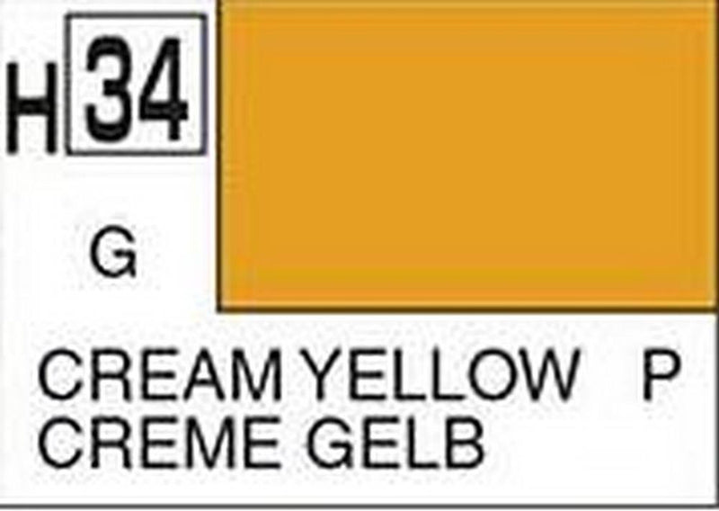 Gunze H034 Mr. Hobby Aqueous Gloss Cream Yellow