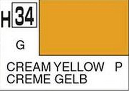 Gunze H034 Mr. Hobby Aqueous Gloss Cream Yellow (7637263646957)