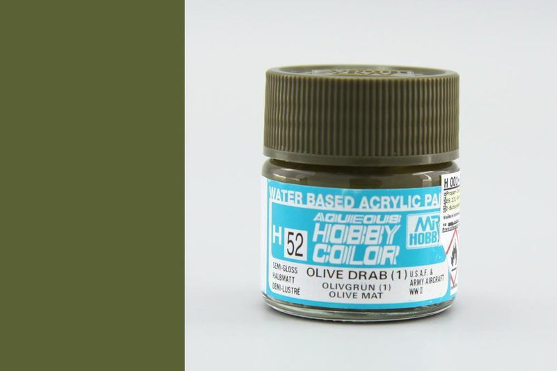Gunze H052 Mr. Hobby Aqueous Semi-Gloss Olive Drab (1) - Hobby City NZ