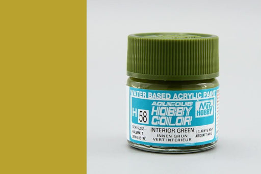 Gunze H058 Mr. Hobby Aqueous Semi-Gloss Interior Green (7637264892141)
