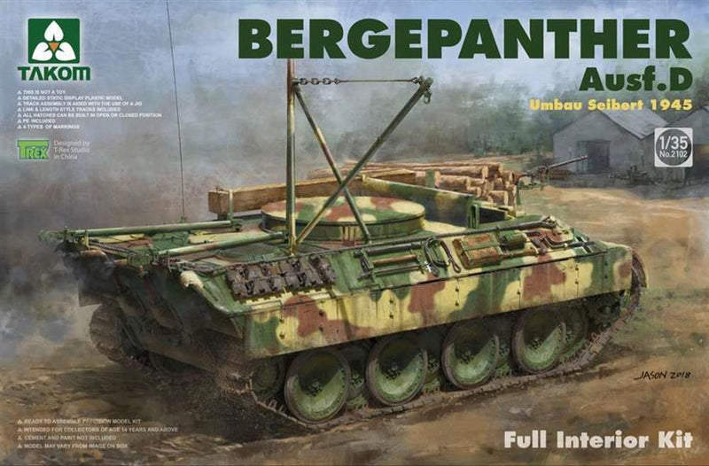 Takom 2102 1/35 Bergepanther Ausf.D Umbau Seibert 1945 production w/ full interior kit