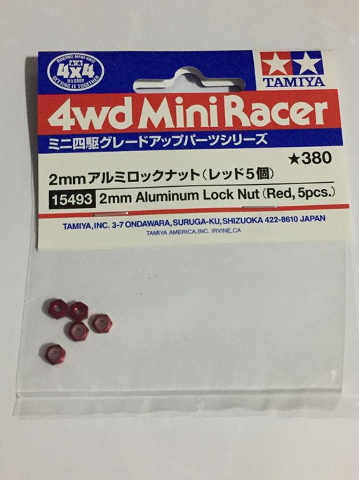 Tamiya 15493 2mm Alu. Lock Nut Red*5 - Hobby City NZ (7584410403053)