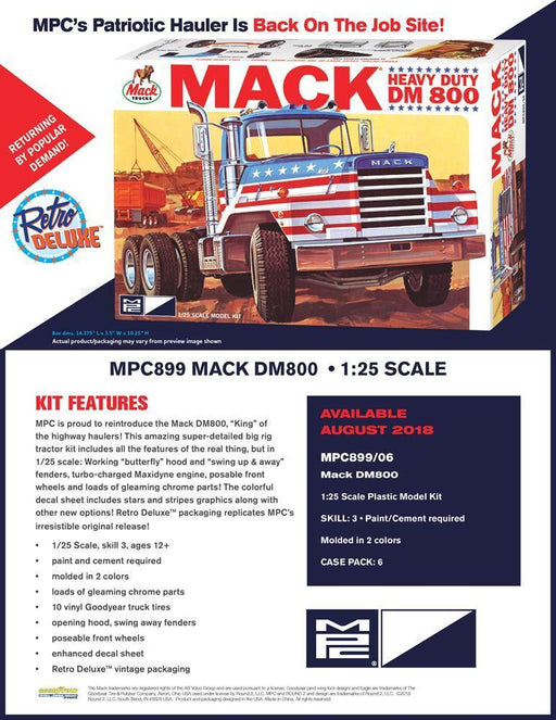 MPC 899 1/25 Mack DM800 Semi Tractor - Hobby City NZ (7637272953069)