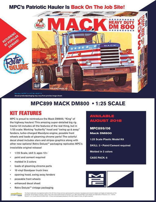 MPC 899 1/25 Mack DM800 Semi Tractor (7637272953069)