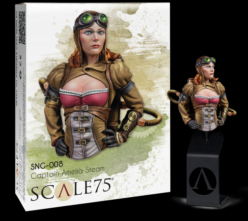 Scale 75 SNG-008 Busts Naughty Gears Captain Amelia Steam 1:12