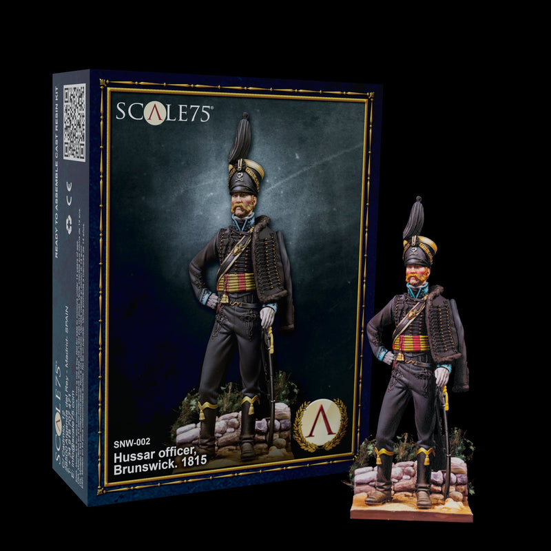 Scale 75 SNW-002 Figures Napoleonic Hussar Officer Brunswick 1815 75mm