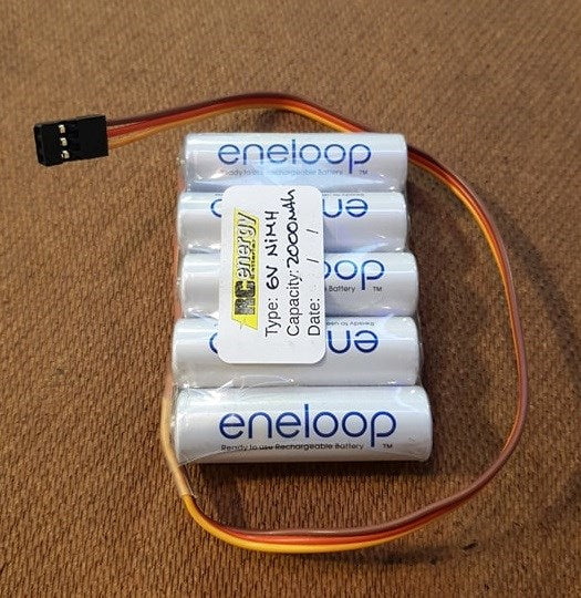 Eneloop 5-Cell Flat 6.0V 2000mAh AA/R6 NiMH Pack - JR/Servo Connector - Hobby City NZ