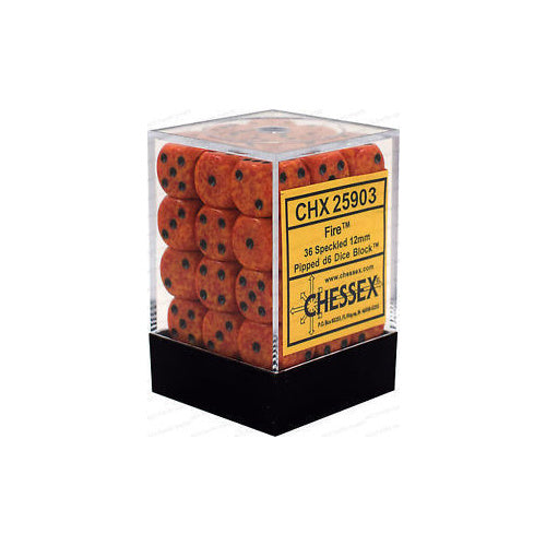 Chessex 25903 Speckled 12mm d6 Fire Dice Block (36 dice) (9003721883885)