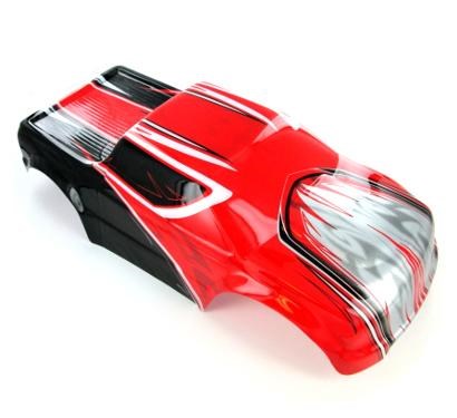 Redcat Racing R1101 Red Black and Silver Monster Truck Body with all Volcano sticker sheets