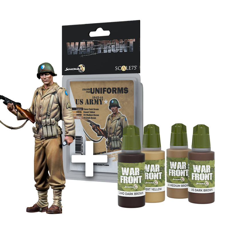 Scale 75 SWPACK-006 Figures Warfront Pack Us Corporal + Us Army 1942-1944 Paint Set  50mm