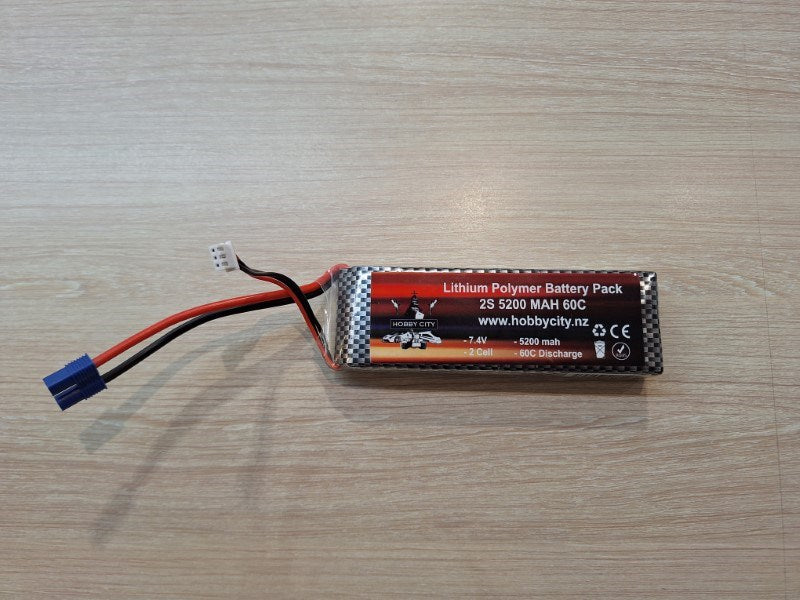 Hobby City 7.4V 2S 5200mah 60C Lipo Battery EC3 Plug - Hobby City NZ