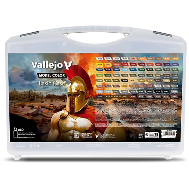 Vallejo 70252 Basic Case. Includes: 75 basic Colors + 5 auxiliaries - 80 Colors case (8938281992429)