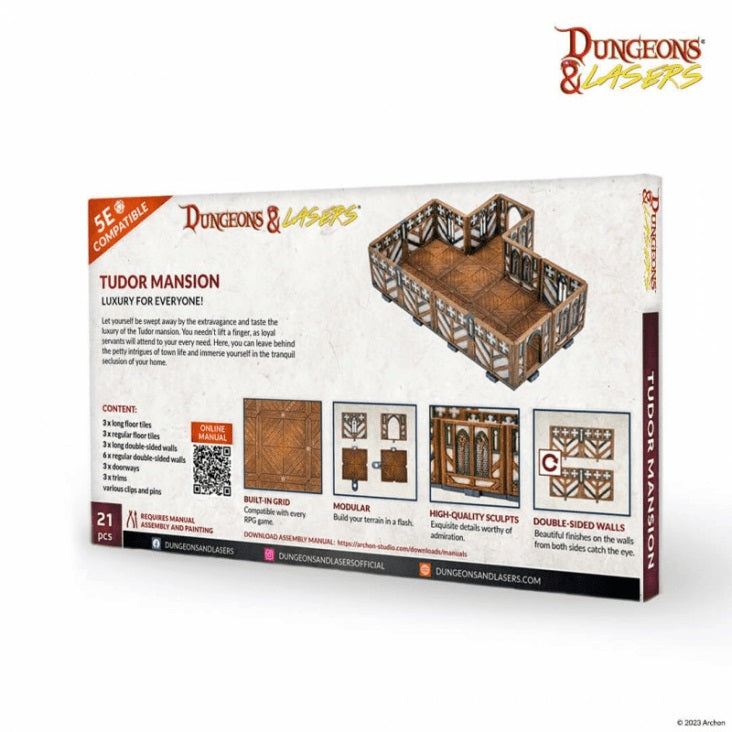 Archon Studio Dungeons & Lasers: Expansion Bits - Tudor Mansion Wargaming Terrain (2)