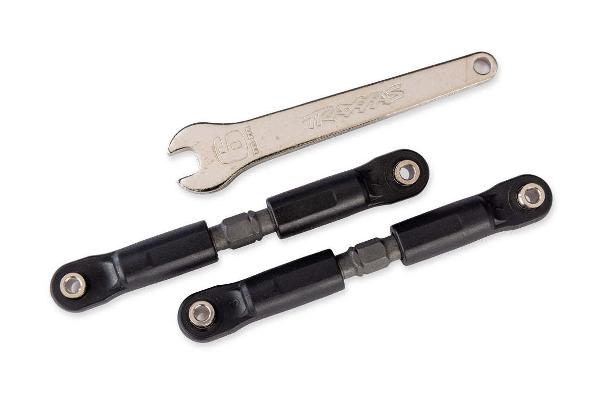 Traxxas Short Steel Camber &amp; Toe Links with Rod Ends &amp; Wrench Grey RC Turnbuckle Set - 7492 - TRX7492-GRAY